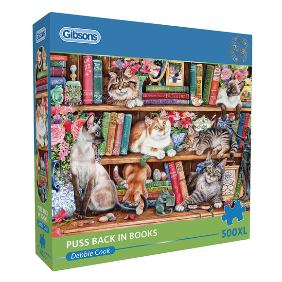 Gibsons Puss Back in Books Extra Large 500 XL Piece Jigsaw Puzzle