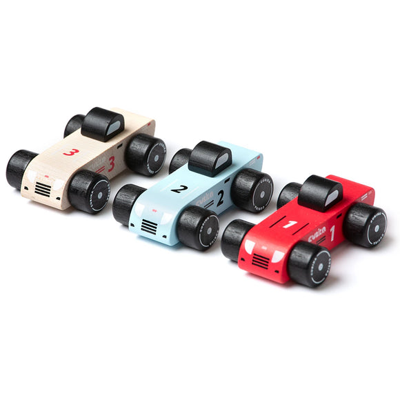 Cubika Wooden Push Racing Cars